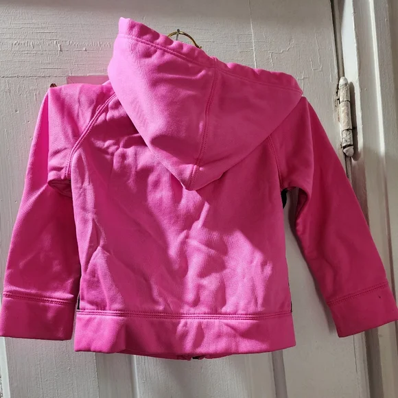 Under Armour 2T Pink and Black Zip-Up Hoodie - Picture 4 of 9